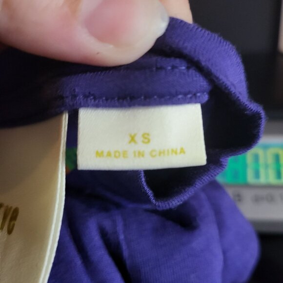 Anthropologie Maeve Womens Purple Paisley Overlay Short Sleeve Top Size XS Boho - Picture 5 of 9